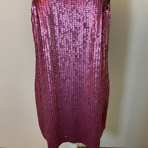 16. NWT Express Rose Pink Sequin Halter Neck Open Back Mini Dress Size L - Picture 8 of 8